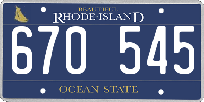 RI license plate 670545