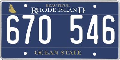 RI license plate 670546