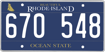 RI license plate 670548