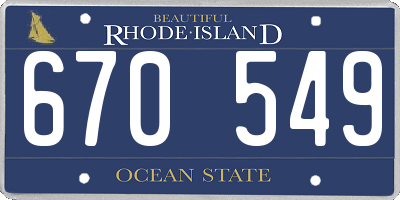 RI license plate 670549