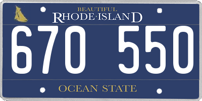 RI license plate 670550