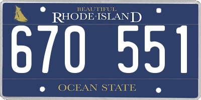 RI license plate 670551