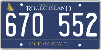 RI license plate 670552