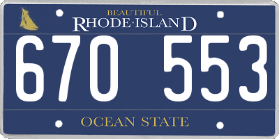 RI license plate 670553