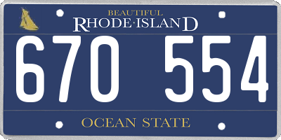 RI license plate 670554