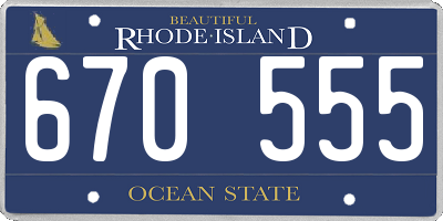 RI license plate 670555