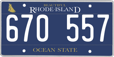 RI license plate 670557