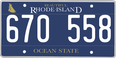 RI license plate 670558