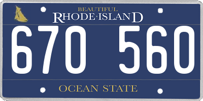 RI license plate 670560