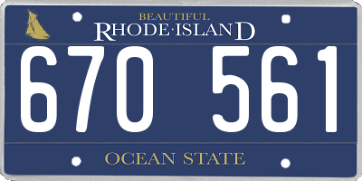 RI license plate 670561