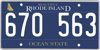 RI license plate 670563