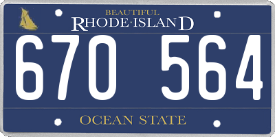 RI license plate 670564