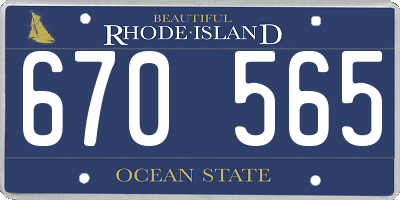 RI license plate 670565