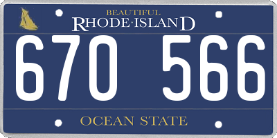 RI license plate 670566