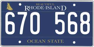 RI license plate 670568