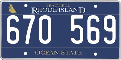 RI license plate 670569