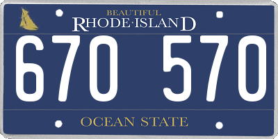 RI license plate 670570