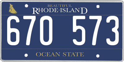 RI license plate 670573
