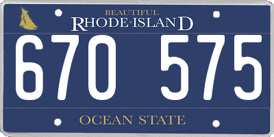 RI license plate 670575