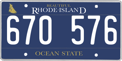 RI license plate 670576