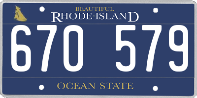 RI license plate 670579