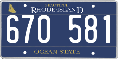 RI license plate 670581