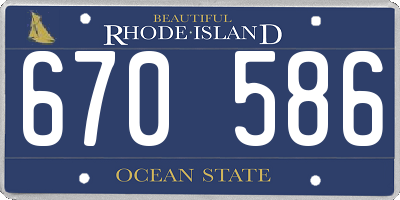 RI license plate 670586