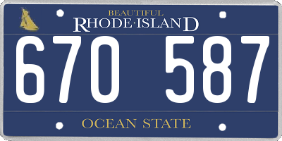 RI license plate 670587