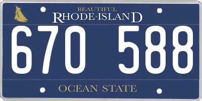 RI license plate 670588