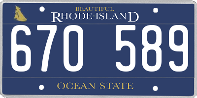 RI license plate 670589
