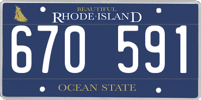 RI license plate 670591
