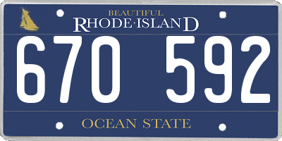 RI license plate 670592