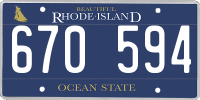 RI license plate 670594