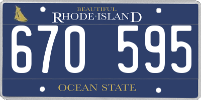 RI license plate 670595