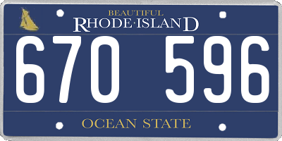 RI license plate 670596