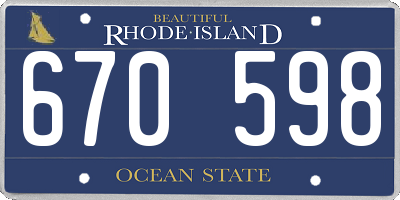 RI license plate 670598