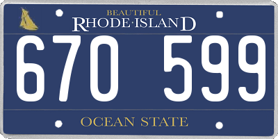 RI license plate 670599