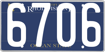 RI license plate 6706