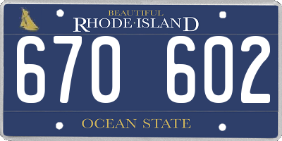 RI license plate 670602