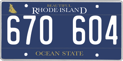 RI license plate 670604