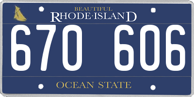 RI license plate 670606