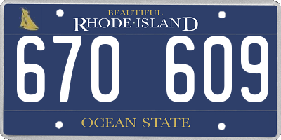 RI license plate 670609