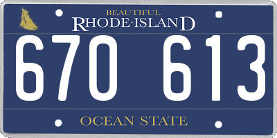 RI license plate 670613