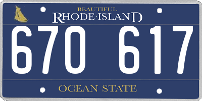 RI license plate 670617