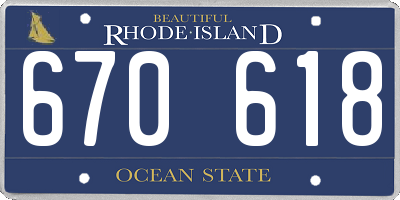 RI license plate 670618