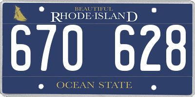RI license plate 670628