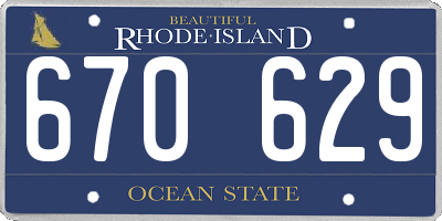 RI license plate 670629