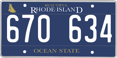RI license plate 670634