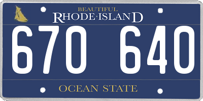 RI license plate 670640