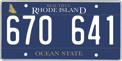 RI license plate 670641